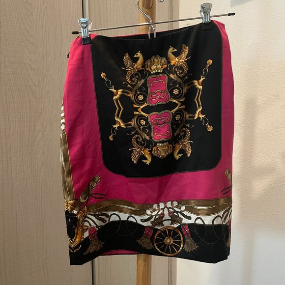 Pink and Gold Satin Scarf Skirt - Andrea Behar x Boston Proper - Picture 4 of 5